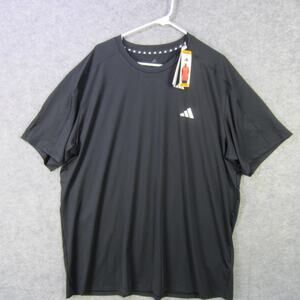 Adidas Shirt Mens 2XL Black Athletic Performance Short Sleeve Crewneck Training